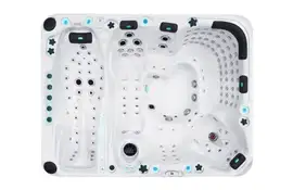 Ecstatic Outdoor-Whirlpool für 7 Personen – Ein luxuriöser Whirlpool für den Garten mit Platz für bis zu sieben Personen.