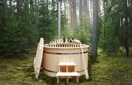 Fonteyn | Houten Hottub Ø180 cm met Polypropyleen Binnenzijde